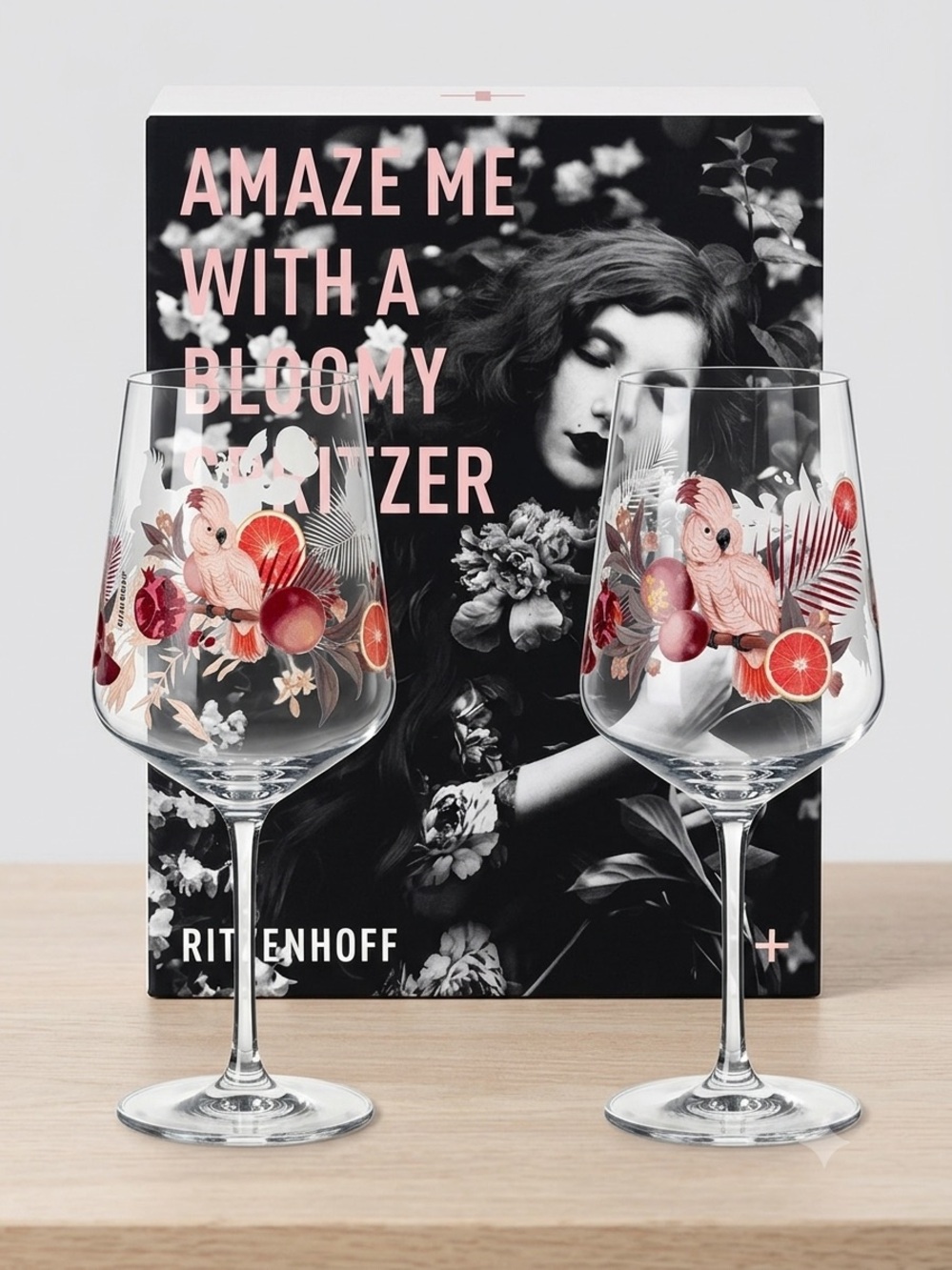 Ritzenhoff “Sommersonett” Aperitif/Spritz Glass Set of 2 ( Cockatoo Design)
